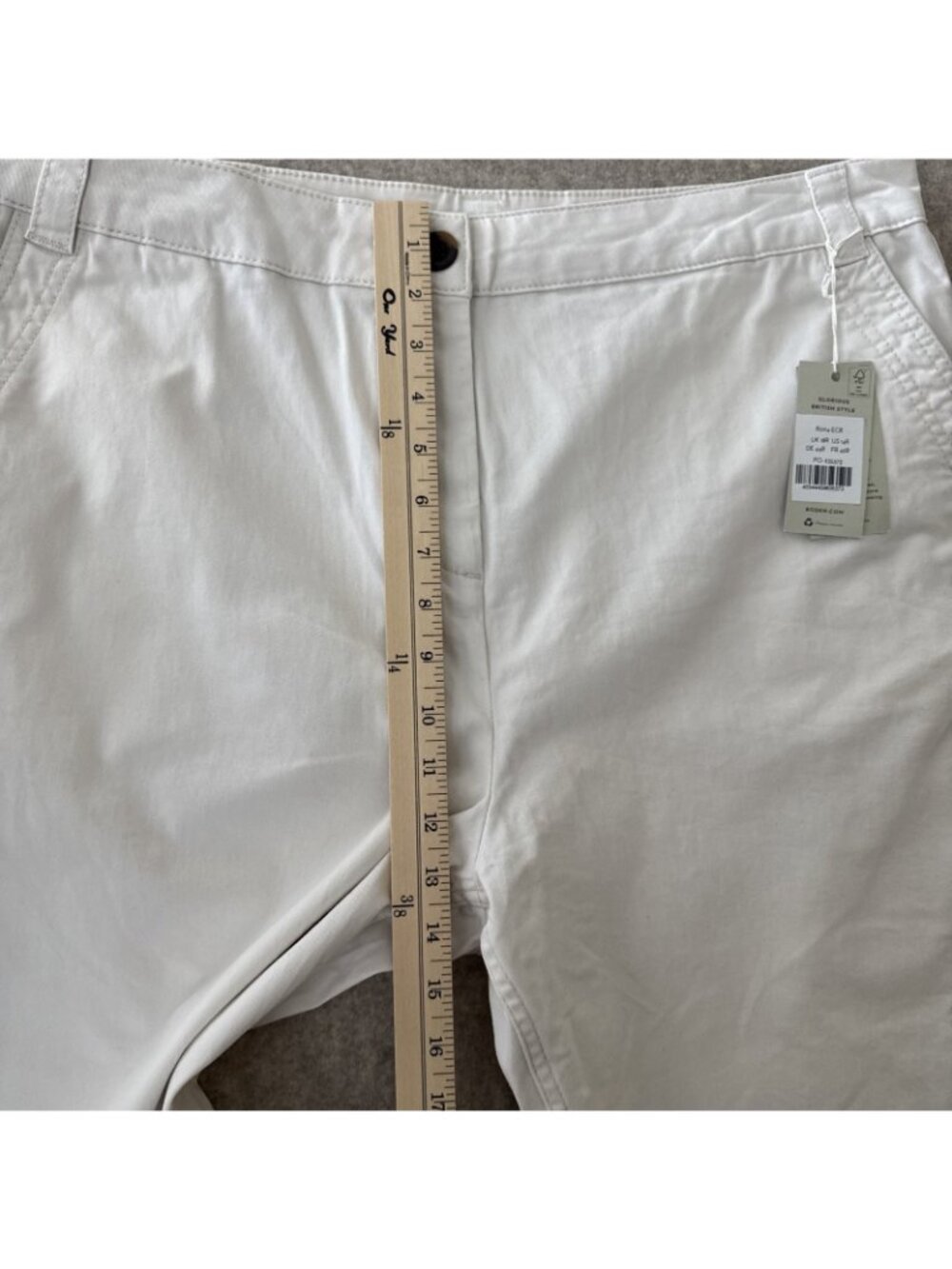 Boden Classic Chino Pant Slim Ankle Length Ecru Womens 14 New - Picture 8 of 16